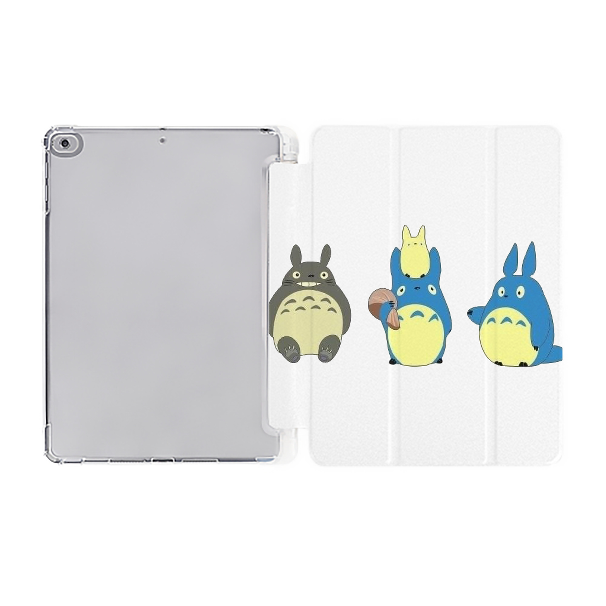 （画像用） となりのトトロ 草壁メイ 草壁サツキ My Neighbor Totoro Satsuki Kusakabe Mei Kusakabe IPad ケース ペン収納付き 三つ折りスタンド PUレザー×シリコン 対応機種9.5/10.5/10.9インチ